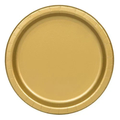 Gold Disposable Dinner Plates 9 Inch Pack of 16 Elegant Party Tableware
