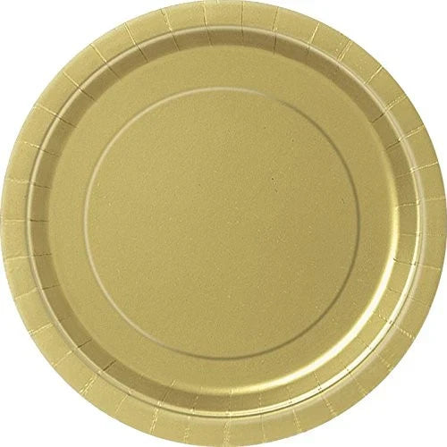 Gold Disposable Dinner Plates 9 Inch Pack of 16 Elegant Party Tableware