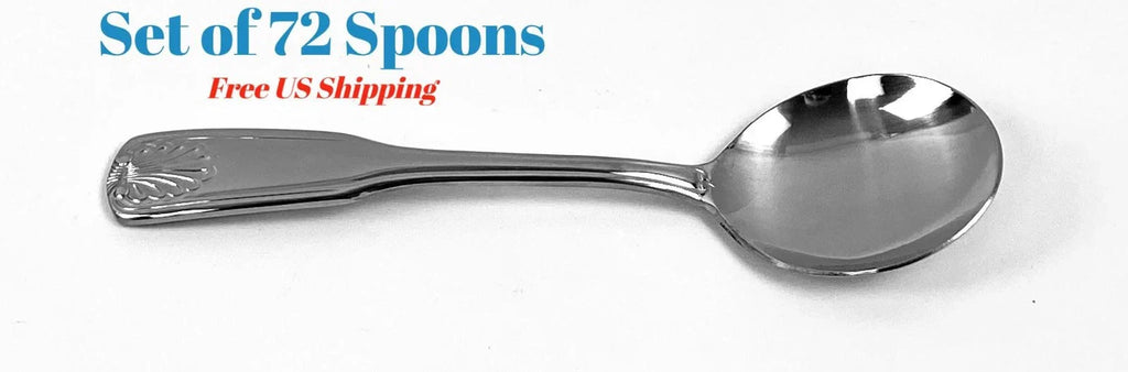 Toulouse Bouillon Spoons Durable Stainless Steel Tableware Set of 72
